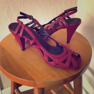 AEROSOLES , red leather 7.5